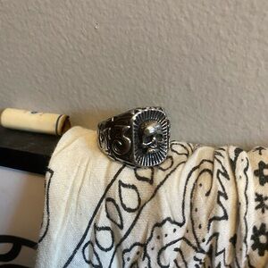 Silver Skull 13 Biker Ring